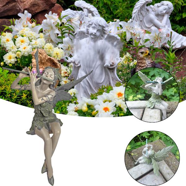 Kreativa Piper Fairy Staty handmålade harts hantverk utomhus landskap prydnad Piper Zephyr