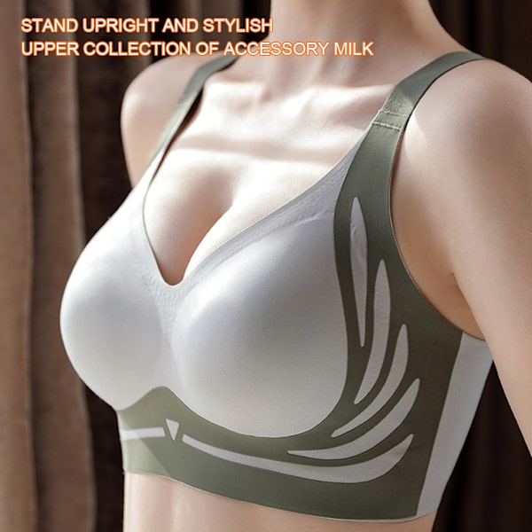 Lyftande Anti-Slappande Trådlös Push-Up BH Maskintvättbar Komfortunderkläder för Matchande Kläder Mint Green M