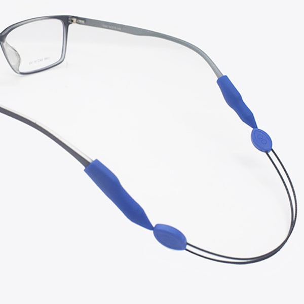 Snygg bärbar glasögon sladd Silikon glasögon sladd rem Justerbar glasögon linne för de flesta tempel Blue