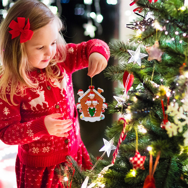 Söt trä Mini jul hus prydnader hänge barn presentleksaker för julfest dagis dekoration 1