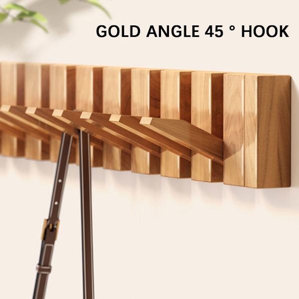 Träpiano Klädhängare Väggmonterad Klädhängare Flerfunktionell Fällbar Hängare Estetisk Rum Dekor Black Walnut 4 Hooks