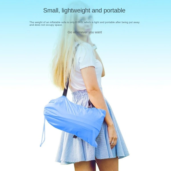 Utomhus Airs uppblåsbar soffa väska bekväm stödjande uppblåst soffa för strandresor Blue