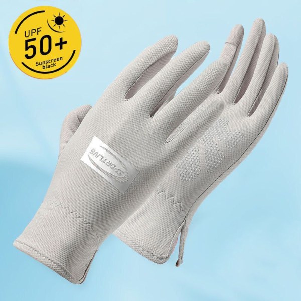 Solskyddshandskar för kvinnor Tunna UV-skydd utomhus Andas Helfinger Halkfri Körning Is Silke Läckage Fingerhandskar Mesh Full Finger Pink XF One Size
