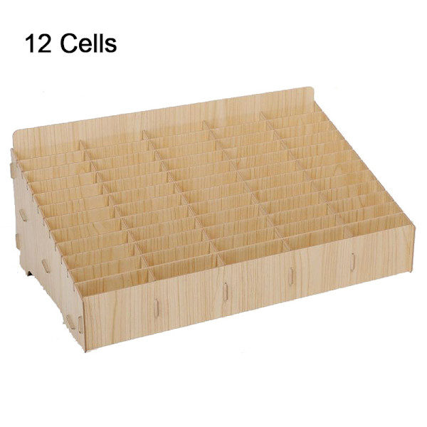 Trä Pennhållare Enkel pennask Multi Pen Organizer Förvaring För Skrivbord Skola Kontor Klassrum Maple 12 cells
