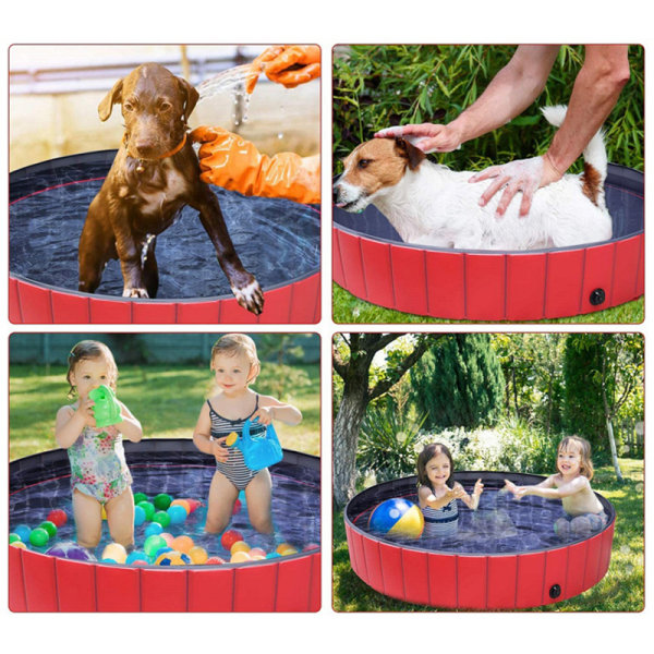 Hopfällbart hundbassäng för sällskapsdjur Hopfällbar pool för hund, sällskapsdjur, badkar PVC barnpool för hundar, katter och barn Blue 60*20cm