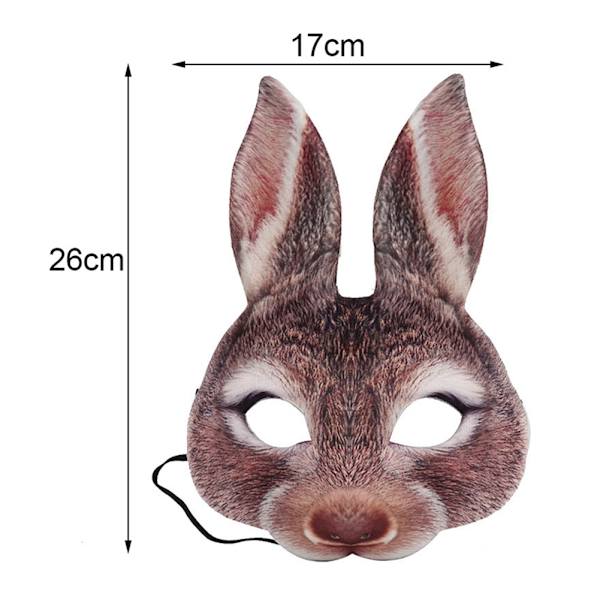 Halloween påsk Dressup Party Maskerad Kanin Mask Djur Mask Tecknad Mask White Rabbit One Size