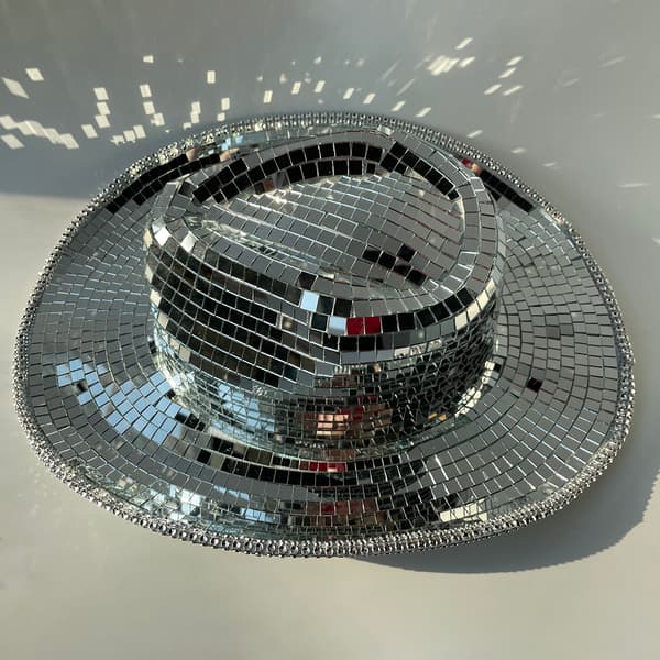 Reflekterande Disco-Paljetter Cowboys Hat Mode Solhatt F