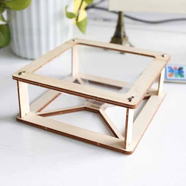 3D Hologram Smartphone Hologram Projektor Trä Självmontering Vetenskap Pedagogisk Leksak DIY Display Set För Barn Hem Ny