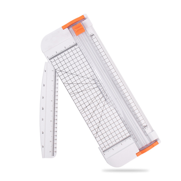 A4 pappersskärare med glidande typ med klar skala hög noggrant papperstrimmer för scrapbooking White