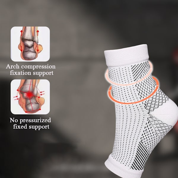 Svettabsorberande kompressionsstrumpor som andas Mjuka färgfasta strumpor för fitness Black and White S m