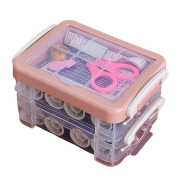 Hushållssynålslåda 6 delars kit Universal gör-det-själv-sömnadslåda Sytillbehör Pink