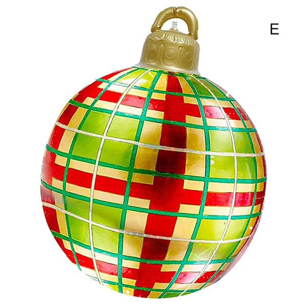 Utomhus jul PVC uppblåsbar dekorerad boll med uppblåsningspump 60 cm i diameter trädgårdsgård gräsmatta festivaldekor I