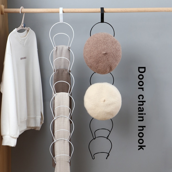 Cap Hatthållarställ Hem Stapelbar Organizer Förvaringsdörr Garderob Hängare Hållare 5 Black Hat Hangers