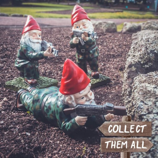 Army Garden Dwarf Julträdgårdsstaty Gräsmattdekoration Använd hartshantverk för juldekoration inomhus eller utomhus 9cm C