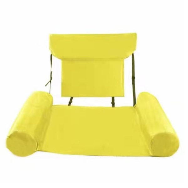 Inflation Simstol Soffa Flytbar Multipurpose Vatten Hängmatta Ryggstöd för utomhuspool Yellow