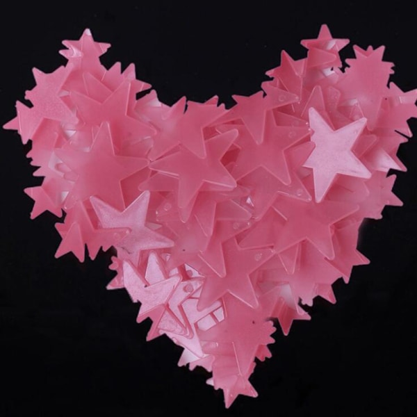 100 st Glow In The Dark Luminous Stars Färgglada väggdekaler Återvinning DIY Väggdekor för barn Flickor 3*3 cm Green