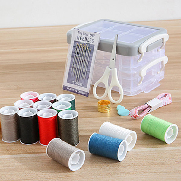 Hushållssynålslåda 6 delars kit Universal gör-det-själv-sömnadslåda Sytillbehör White