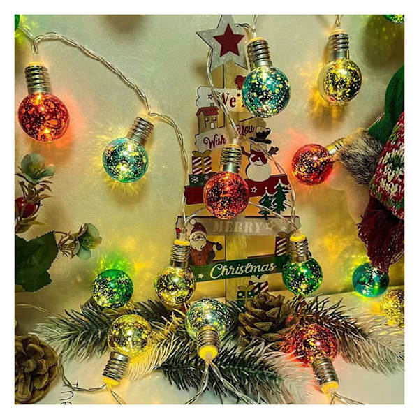 Stjärna/boll/glödlampa hängande ljusslingor Xmas Festival Party Ornament Lights För Jul Födelsedagsfest Light Bulbs 3M 20Lights