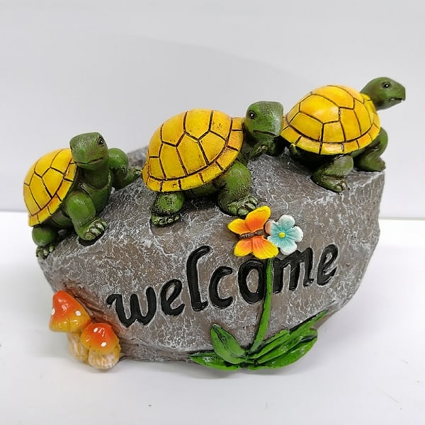 Simulerad sköldpadda sten blomkruka Harts Suckulent plantering Kreativ landskapsprydnad för hemträdgård innergård Turtle