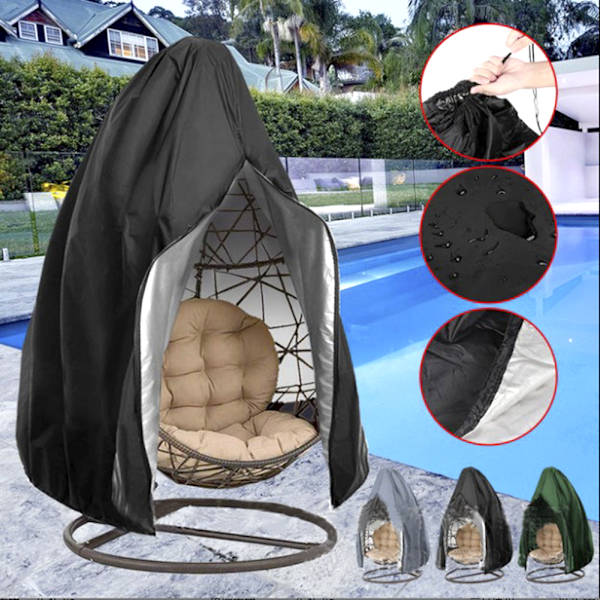 Vikbart äggskal Cover Dammtät väderbeständigt cover för bruk på innergård Grey 210D Double