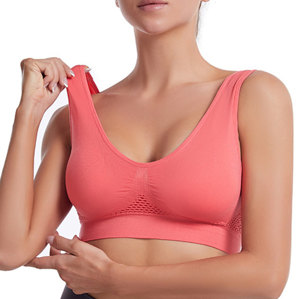 Hollow Sports BH For Women Hudvänliga Bekväma underkläder för inomhusträning Watermelon red 4XL
