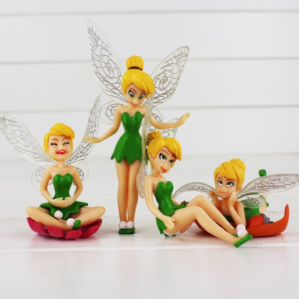 Miniatyr Flower Fairy Figurines Multipurpose Micro Landskapsdekoration Kreativa biltårta Desktop Ornament 4 Piece Set