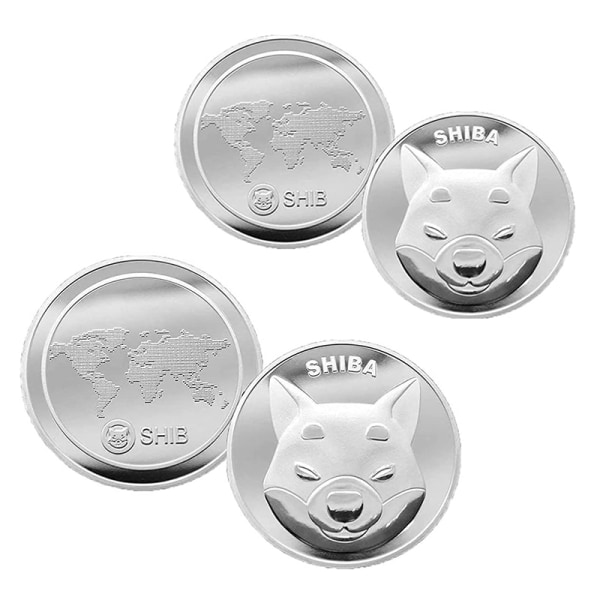 Shib Token Mynt Med Case Metall Shiba Inu Minnesmynt Guld/Silverpläterade Mynt Souvenir För Samlare Gold