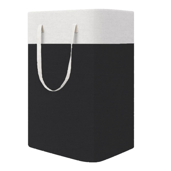 75L tyg tvättkorg Vikbar stor kapacitet Klädkorg för badrum Pure Black 75L