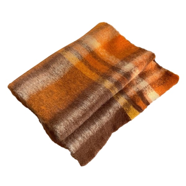 Rutigt mönster halsduk för student Fashionabla utskrift varm sjal för utomhus Caramel