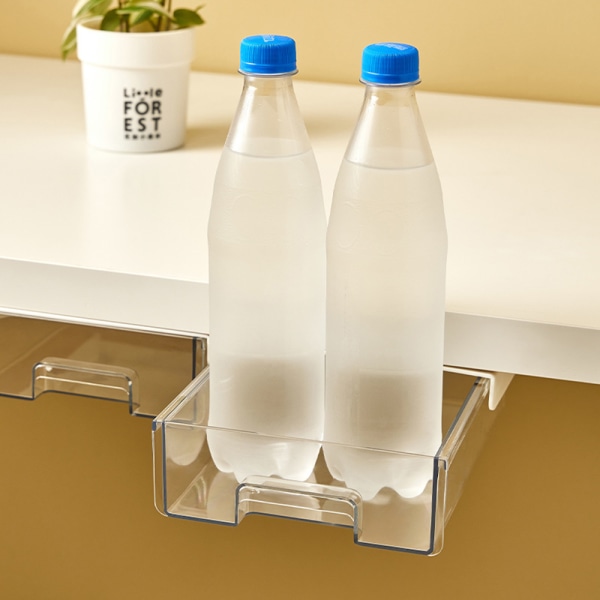 Under Skrivbordslådan Bord Förvaringslåda Osynlig Punch-Free Desktop Organizer Transparent