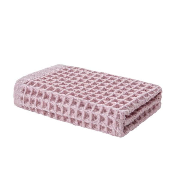 Renfärgad bomullsvåfflor fyrkantig handduk Lätt extra absorberande handduk för hemresor Pink