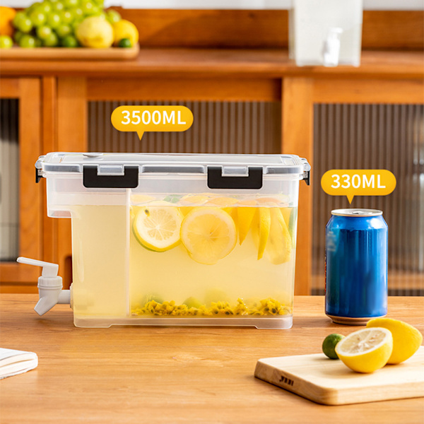 3,5L kall vattenkokare med kran stor kapacitet fruktjuicedispenser i kylskåp Orange