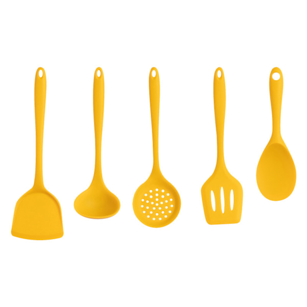 1/5-pack Silikon Köksredskap Set För Matlagning Bakning Gul Non Stick Spatel Set Värmebeständig Köksprylar 5PCS