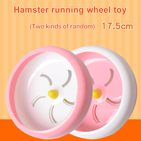 Hamsterhjul Silent Spinner Husdjur Löpning Sport Träningshjul Husdjurstillbehör för hamstrar Gerbils Möss Two Yellow Random Hair 14cm