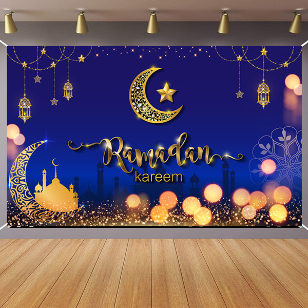 Ramadan dekorationer Eid Mubarak bakgrundsduk för hemfestdekorationer A