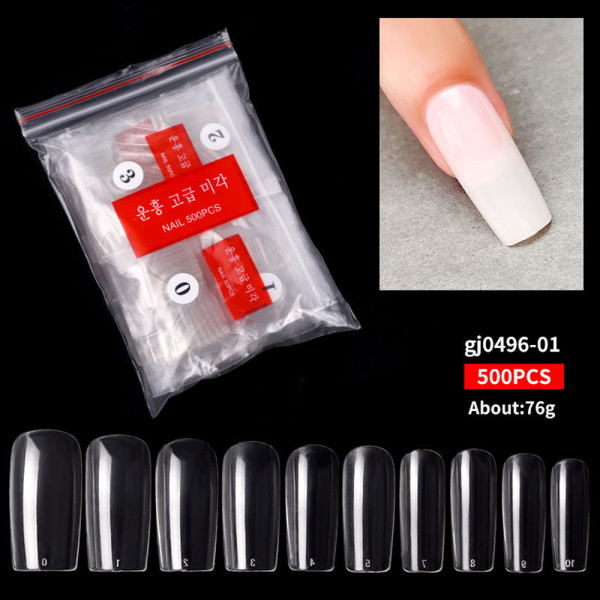 500 bitar Balett Nageltips Bit Set Mode Enkel Mjuk Nagellapp För Kvinnor Kvinna Gj0433 24