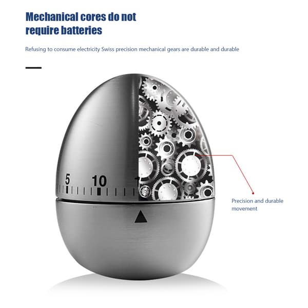 60 minuter Ägg/äpplen form Kök Mekanisk timer Multifunktionell nedräkningspåminnelse för hemköksstudie Egg