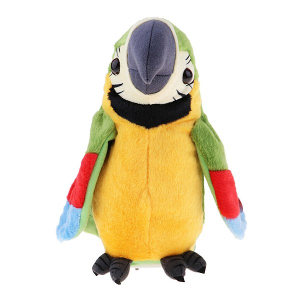 Musikalisk plysch fylld leksak papegoja talar fågel förskolebarn baby Green