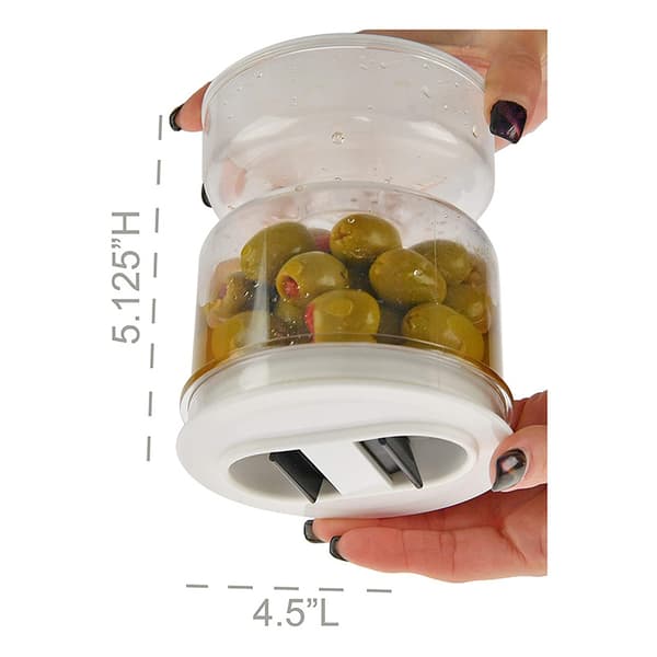 Pickle & Olive Burk Behållare med sil Läcksäker förseglad plast för hemmet Picture Section