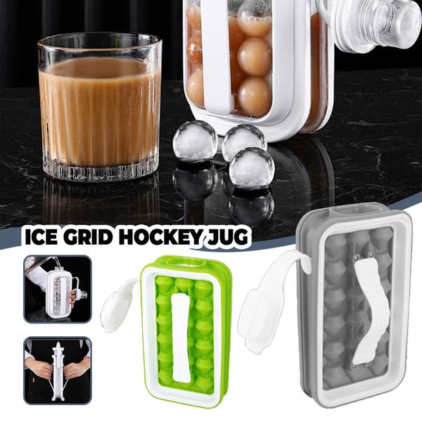 Sphere Ice Cube Stencil Silikon Ice Ball Box Bärbar iskub för hemmet Grey Diamond