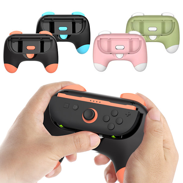 Grepp för Nintendo Switch 2 (2025) Joy-Con 2, Slitstarkt och halkfritt Switch2-handkontrollgreppkit, Switch-hållare tillbehör för NS2 JoyCon2 Orange Blue