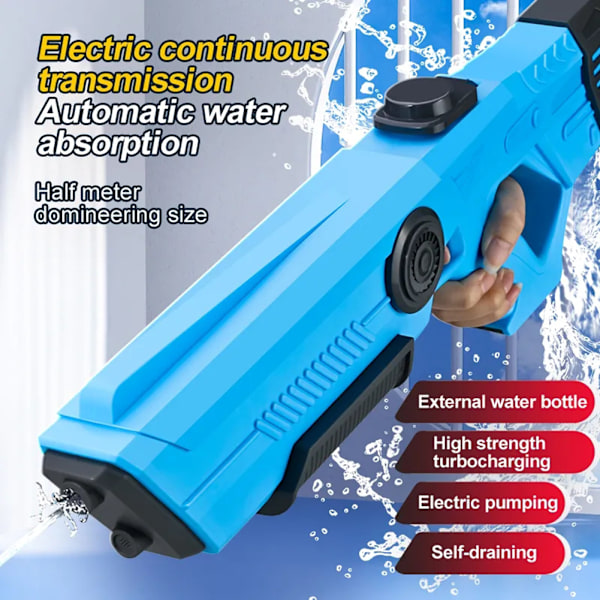 Barn Automatisk Water-Blaster Pojke Elektrisk Vatten Barn Vattenkampleksaker Plast Vattenleksak White
