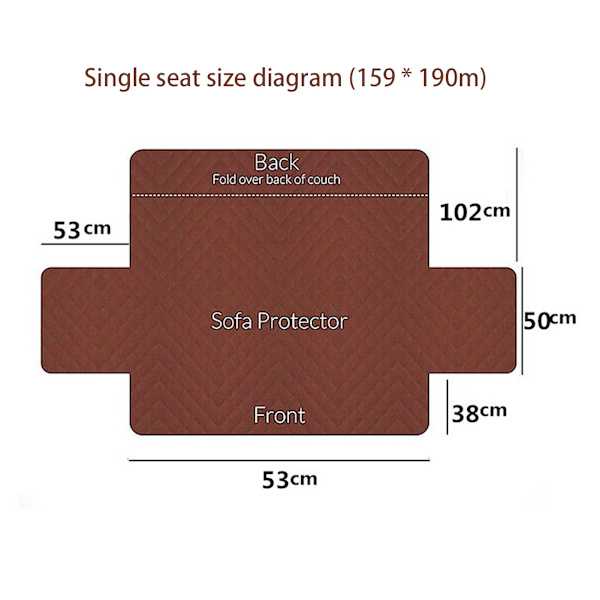 Vattentät möbelöverdrag med förvaringsfickor för hemmet Gray 53 * 190cm