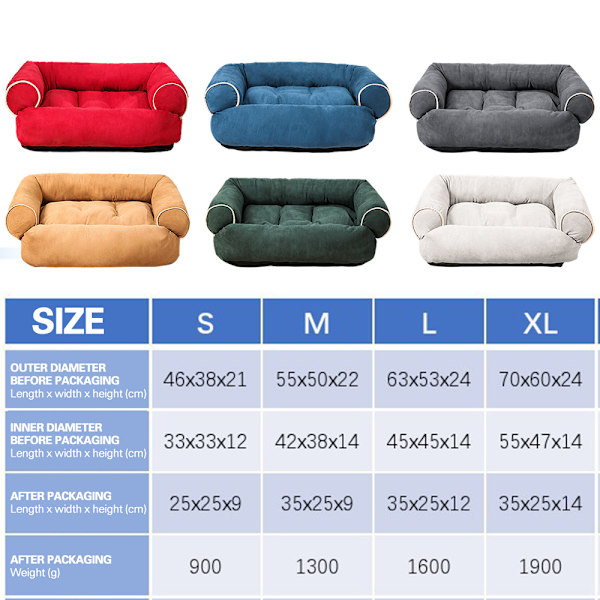 Solsäng Maskintvättbar Supermjuk plysch fluffig värmande husdjurssäng Red XL