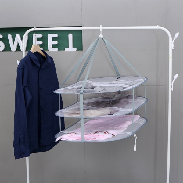 Multi Layers Torknät Högkvalitativ polyester Snabbtorkande Mesh Hängnät för kläder Large