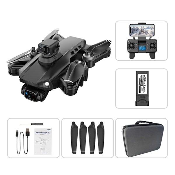 Borstlösa HD Folding Flygande Drönare Vindmotstånd Quadcopters Leksaker present till vän Familj PROSEMAX BK 1B