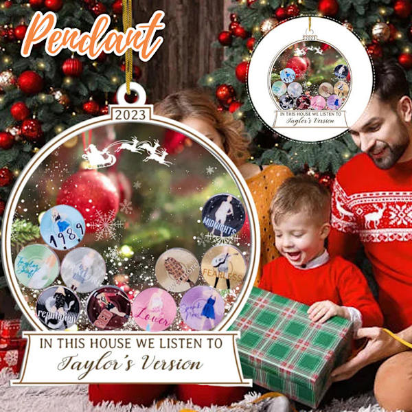 I det här huset lyssnar vi på Taylors version Prydnad Lätt julfestdekoration för julgran 2pcs
