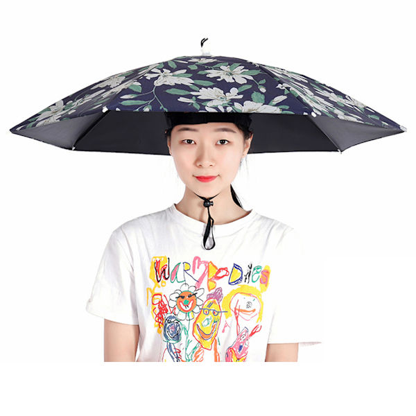 2-lagers paraplyhatt, bärbar andningsbar paraplyhatt, hopfällbart regnskydd 77cm Lily