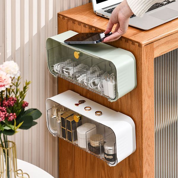 Punch-free Hänger Underkläder Box Ej borrande Platssparande BH- case För sovrum White