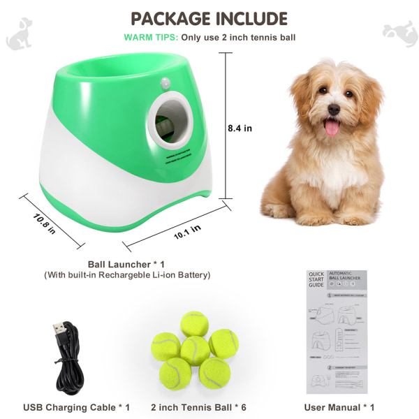 Hund automatisk bollkastare med 3/6/9 bollar hållbar bollkastmaskin för liten medelstor hund Orange